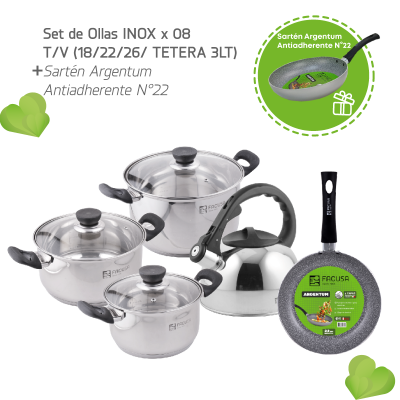 SET DE OLLAS X 08 TAPA...