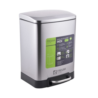 PAPELERA 6LT INOX C/PEDAL...